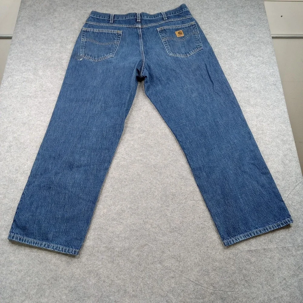 Carhartt Jeans Mens 36x30 Blue Medium Wash‎ Denim Relaxed Straight Leg Workwear